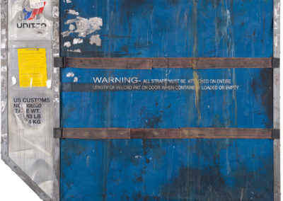 N°1044, CONTAINER UNITED, 2013, 168x200 cm, acrylique, huile, collage et bois sur toile.